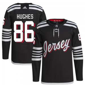Youth Adidas New Jersey Devils Jack Hughes Black 2021/22 Alternate Primegreen Pro Player Jersey - Authentic