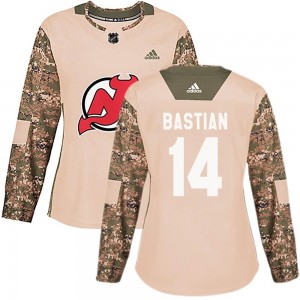 Women's Adidas New Jersey Devils Nathan Bastian Camo Veterans Day Practice Jersey - Authentic