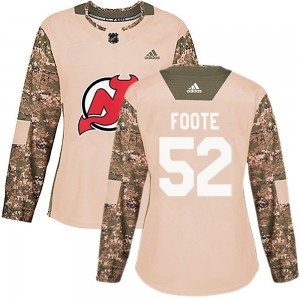 Women's Adidas New Jersey Devils Cal Foote Camo Veterans Day Practice Jersey - Authentic