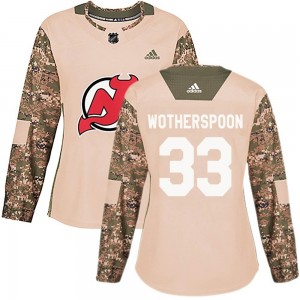 Women's Adidas New Jersey Devils Tyler Wotherspoon Camo Veterans Day Practice Jersey - Authentic