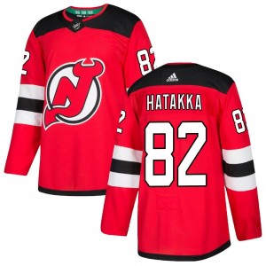 Men's Adidas New Jersey Devils Santeri Hatakka Red Home Jersey - Authentic