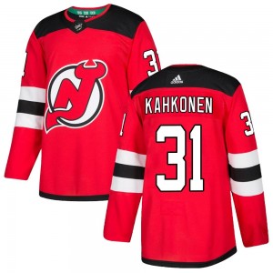 Men's Adidas New Jersey Devils Kaapo Kahkonen Red Home Jersey - Authentic