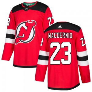 Men's Adidas New Jersey Devils Kurtis MacDermid Red Home Jersey - Authentic
