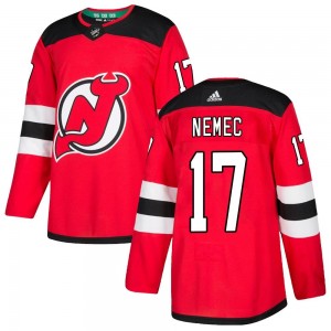 Men's Adidas New Jersey Devils Simon Nemec Red Home Jersey - Authentic
