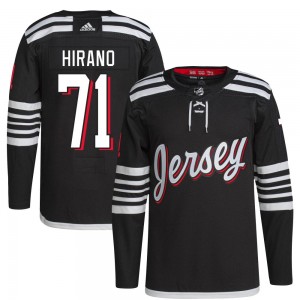 Men's Adidas New Jersey Devils Yushiroh Hirano Black 2021/22 Alternate Primegreen Pro Player Jersey - Authentic