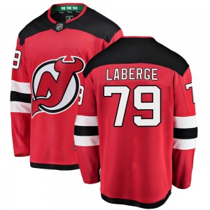 Men's Fanatics Branded New Jersey Devils Samuel Laberge Red Home Jersey - Breakaway