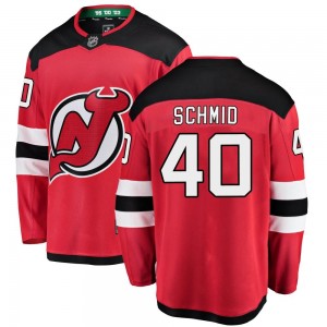 Men's Fanatics Branded New Jersey Devils Akira Schmid Red Home Jersey - Breakaway