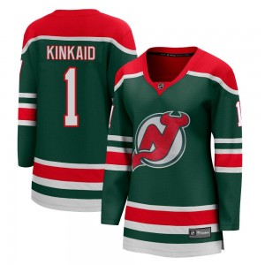 Women's Fanatics Branded New Jersey Devils Keith Kinkaid Green 2020/21 Special Edition Jersey - Breakaway