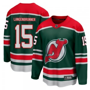 Men's Fanatics Branded New Jersey Devils Jamie Langenbrunner Green 2020/21 Special Edition Jersey - Breakaway