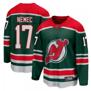 Men's Fanatics Branded New Jersey Devils Simon Nemec Green 2020/21 Special Edition Jersey - Breakaway
