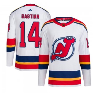 Youth Adidas New Jersey Devils Nathan Bastian White Reverse Retro 2.0 Jersey - Authentic