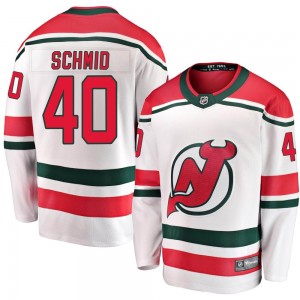 Men's Fanatics Branded New Jersey Devils Akira Schmid White Alternate Jersey - Breakaway