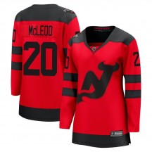 Women's Fanatics Branded New Jersey Devils Michael McLeod Red 2024 Stadium Series Jersey - Breakaway