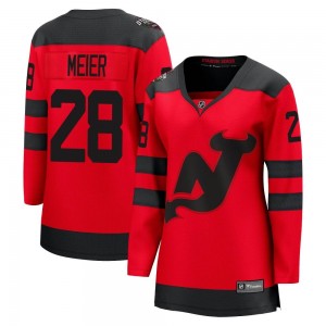 Women's Fanatics Branded New Jersey Devils Timo Meier Red 2024 Stadium Series Jersey - Breakaway