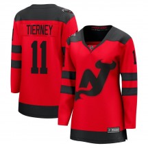 Women's Fanatics Branded New Jersey Devils Chris Tierney Red 2024 Stadium Series Jersey - Breakaway