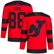 Men's Adidas New Jersey Devils Kevin Bahl Red 2024 Stadium Series Primegreen Jersey - Authentic