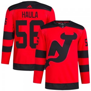 Men's Adidas New Jersey Devils Erik Haula Red 2024 Stadium Series Primegreen Jersey - Authentic