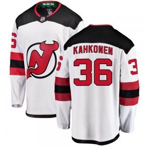 Men's Fanatics Branded New Jersey Devils Kaapo Kahkonen White Away Jersey - Breakaway