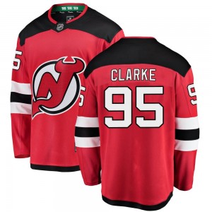 Youth Fanatics Branded New Jersey Devils Graeme Clarke Red Home Jersey - Breakaway