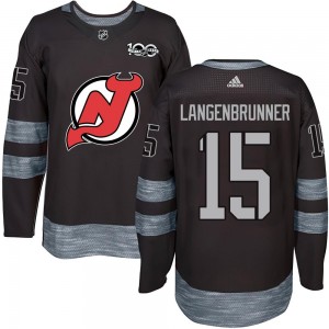 Youth New Jersey Devils Jamie Langenbrunner Black 1917-2017 100th Anniversary Jersey - Authentic