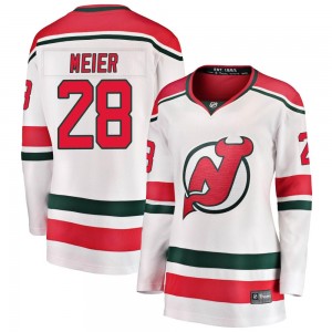 Women's Fanatics Branded New Jersey Devils Timo Meier White Alternate Jersey - Breakaway