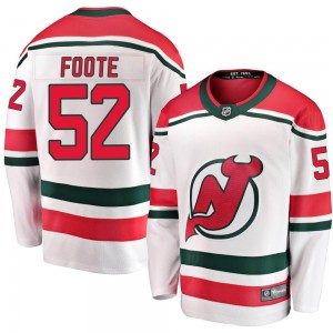 Youth Fanatics Branded New Jersey Devils Cal Foote White Alternate Jersey - Breakaway