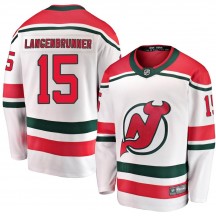 Youth Fanatics Branded New Jersey Devils Jamie Langenbrunner White Alternate Jersey - Breakaway